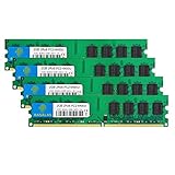 Rasalas DDR2 800 PC2-6400 8GB DDR2 Kit (4x2GB) DDR2-800 Udimm 2GB DDR2 Ram 2RX8 1.8V CL6 Non-ECC Unbuffered Desktop RAM Memory Modules