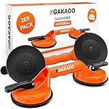 Gakago Saugheber (2er Pack) - Ergonomische & rutschfeste Sauggriffe - 100kg tragfähiger Vakuumheber für den Transport von Fliesen, Laminat, Scheiben und Glas als Glasheber, Glassauger, Glasträger