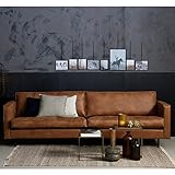 Maison ESTO 3 Sitzer Sofa Rodeo Classic Echtleder Leder Lounge Couch Ledersofa Cognac