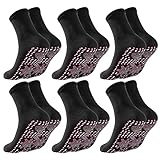 C-LARSS 3/6 Paar selbstheizende Socken, kältebeständig, elastisch, Unisex, Turmalin, selbstheizend, Massage, warme Socken für den täglichen Gebrauch, schwarz, 12 Stück