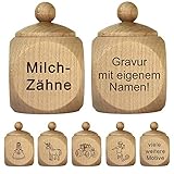 Milchzahndose mit Gravur - Zahndose mit Namen personalisiert - Baby Zahnbox für Milchzähne als Geschenke für Jungen und Mädchen von Geschenkissimo