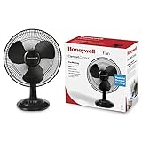 Honeywell ComfortControl Oszillierender Tischventilator HTF1220BE, schwarz, 4022167312006