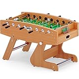 Automaten Hoffmann Tischkicker klappbar Comfort | Klappbarer u. platzsparender Turnier Kickertisch | Stangenpuffer, Kugellager, Torzählwerk, Kickerbälle | 140x75x87 cm | 65 kg | Markenqualität