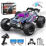 Ferngesteuertes Auto Monstertruck,RC Auto mit 40 km/h Schnell Geschwindigkeit, 4WD 1:16 Spielzeugauto mit 2 Akkus 50 Minuten Laufzeit,2.4GHz Funkfernsteuerung, DIY Extra Schale für Kinder Erwachsene