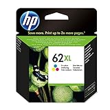 HP 62XL (C2P07AE) Original Druckerpatrone Farbe mit hoher Reichweite für HP ENVY 55xx, 56xx, 7640, HP OfficeJet 200, 250, 57xx