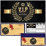 VIP EINLADUNG Set (12 Karten + 12 Umschläge) Premium Einladungskarten für VIP Party Silvester Geburtstag Jungen Mädchen Erwachsene von BREITENWERK