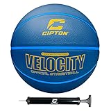 Cipton Velocity 74,9 cm Basketball, Premium-Gummi-Basketball, offizielle Größe, extra Griffigkeit für drinnen und draußen, Basketball, Pumpe im Lieferumfang enthalten, Grafikdesign Basketball