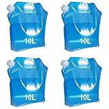 Tulov 4 Pack Faltbarer Wasserkanister, 10L Tragbarer Trinkwasserkanister, Outdoor-Wasserbehälter für Camping, Wandern, Picknicks, Klettern, Sport, Grillen