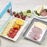 Lunchbox to go FRESH & CLIK 2er Set ORIGINAL aus dem TV | Praktische Frischhaltedose BPA-frei | Umweltfreundliche Brotdose für Mikrowelle, Blau/Grau