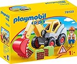 PLAYMOBIL 1.2.3. 70125 Schaufelbagger mit Anhängerkupplung, Empfohlen ab 1,5 Jahren