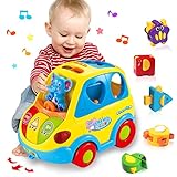 Baby Spielzeug ab 1 Jahr Mädchen Junge Form Sortieren Bus Babyspielzeug ab 6 9 12 18 Monate Kinderspielzeug ab 1 2 Jahre Kinder Spielzeug Geschenk 1 jahre Tiergeräusche/Musik Auto für Kleinkind