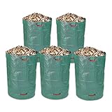 Schramm® 5 Stück Gartensäcke 300 Liter 67 x 85 cm Grün Robusten Polypropylen Gewebe PP Gartensack Garten Sack Säcke Big Bag 5er Pack