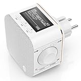 Hama Steckdosenradio DAB+/DAB Digitalradio klein(Plug in Radio mit DAB/DAB Plus/FM/Bluetooth/AUX in 3,5mm,5cmDisplay,Radio-Wecker,beleuchtetes Display,geeignet für die Steckdose)Steckdosen-Radio weiß