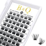 Wimpern Einzeln 72 Pcs B&Q Wimpern DIY Einzelne Wimpern für Anfänger Wiederverwendbar Wimpernbüschel Wispy Flauschige Einzelwimpern für Wimpernverlängerung zu Hause (NM,D-8-16MIX)