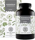 NATURE LOVE® Magnesium - 660mg (400mg elementar) je Kapsel - 365 Kapseln (Jahresvorrat) - Höher konzentriert als Magnesiumcitrat - Laborgeprüft, hochdosiert, vegan, in Deutschland produziert