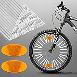 LUNEKUCK Speichenreflektoren Fahrrad 72 PCS Reflektoren Fahrrad Speichen Wasserdicht 360 Grad Sichtbarkeit Einfache Montage Katzenaugen Fahrrad Reflektoren für Speichen Sicheres Fahren bei Nacht