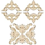 8 Stück Holz Geschnitzte Ecke Onlay Applique, Ornament Wandornamente Holz Applique, Lange Holzschnitzerei Applikation Deko, für Tür, Schrank, Wand, Dekoration des Hauses