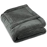 CelinaTex Flauschige Kuscheldecke 150 x 200 cm grau Decke Sofa warm Wohndecke weich Mikrofaser Fleece Oeko-TEX Montreal