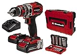 Einhell Professional Akku-Schlagbohrschrauber TP-CD 18/50 Li-i BL+ 39 (2x2,0Ah) Power X-Change (Li-Ion, 18 V, 50 Nm, Schlagzahl 28.800 min-1, inkl. 2x 2,0Ah Akkus, Ladegerät, Koffer, 39-tlg. Bit-Set)