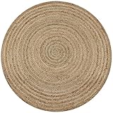 vidaXL Teppich Handgefertigt Jute Geflochten 120cm Rund Wohnzimmerteppich