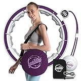 Smart Hula Hoop Reifen Erwachsene - Einstellbare Hullahub Reifen zum Abnehmen, Hoola Hoop Reifen Für Gewichtsverlust Und Fitness, Smart Fitness Reifen mit Intelligentes Zählen, Lila