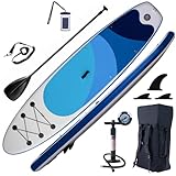 Aufblasbares SUP Board, Stand Up Paddling Board Set 320cm×82×15cm Belastbar bis 200kg, Paddle Board Paddelboard Surfboard mit Komplettes Zubehör, für Anfänger & Erwachsene Kinder