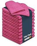 Betriebsausstattung24® Mikrofaser-Universaltücher | Multipack, 10 Stück | Material: Polyester/Polyamid | Grammatur: 200g/m² | Größe: 40 x 40 cm | Frottee-Tuch | Für alle Oberflächen | Farbe: rot