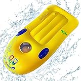 Hillylolly Bodyboard Aufblasbar Schwimmbrett, Surfbrett Bodyboard, Aufblasbares Bodyboard mit Griffen für Wasserrutschbahn, Wasserrutschmatte, Strand, Sprungbrett Pool-110 * 48cm