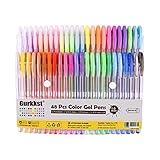 Gurkkst 48 Stück Glitzer Gelschreiber Gelstifte Multicolor Gel Stift Set für Erwachsene und Kinder Malbücher, Zeichnen und Schreiben(12 Metallic + 12 Glitzer + 12 Neon + 12 WaterChalk)