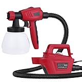 Farbsprühsystem, 1300 ml 800 W elektrische Hochleistungs-Spritzpistole, 1100 ml/min HVLP-Spritzpistole, 1,8 m Luftschlauch, 3 Düsengrößen und 3 Sprühmuster, für Möbel, Schränke, Zäune, Stühle, Autos