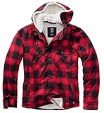 Brandit Lumberjacket Hooded, red/Black, Größe L