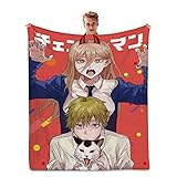 HOUOK Chainsaw Man Anime Kuscheldecke, Warm Flauschige Extra Weich Flanell Sofadecke, Gemütlich Langlebig Decke-D||100 * 135cm