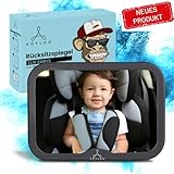 Adyloo 360° Baby Autospiegel Rückspiegel - 100% Bruchsicherer Rücksitzspiegel für Rücksitz & Rückbank - Spiegel Auto Baby Babyspiegel - Baby Erstausstattung & Auto-Zubehör - 24,5 x 17,5 cm