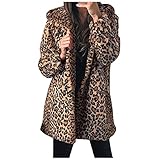 LAKOYA Damen Hoodie Felljacke Parka Pelzmantel Winterparka Teddyfell Kapuzenjacke Weich Baumwolle Freizeit Parka Lässiges Übergangsjacke Lange Mäntel Passform Outwear