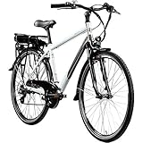 ZÜNDAPP E Bike 700c Trekkingrad Pedelec Z802 Elektrofahrrad 21 Gänge 28 Zoll Rad (weiß/grau, 48 cm)