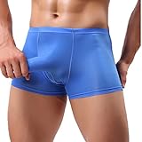 SamMoSon String Herren Erotik Männer Mankini Thong Unterwäsche Unterhosen Männer Slip Herren Erotik Unterwäsche Tanga Herren Tanga Unterwäsche Bodysuit Dessous Unterhosen Herren (Blau, L)