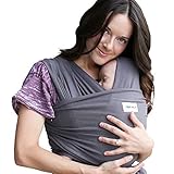 Sleepy Wrap Baby Tragetuch Neugeborene - Tragetuch Baby und Kleinkinder - Einfach zu binden - Babytrage Neugeborene aus Baumwolle ab Geburt bis 16 kg (Dunkelgrau/Dark Grey)