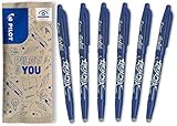 Pilot Pen FriXion Ball, radierbarer Tintenroller, 6er Set (Blau) ..