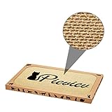 Pieviev Kratzbrett für Katzen (44.5x25.9x3.5cm) Sisal Scratching Pad Katzenspielzeug mit Katzenminze (1 Stück)