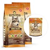 Wolfsblut - Wide Plain - 2 x 12,5 kg + 300 g Gratis Squashies Snack - Pferd - Trockenfutter - Hundefutter - Getreidefrei