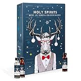 Spirituosen Adventskalender 2022 Holy Spirits, 24x Premium Gin Whisky Vermouth à 20ml, Tasting Probier Set und Geschenk