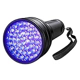 UV Schwarzlicht Taschenlampe mit 51 LEDs KEPEAK UV Lampe | Professioneller Detektor für Banknoten Prüfen, Leuchtstofftest, Suche nach Urinflecken von Haustieren, etc