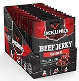 Jack Links Beef Jerky Original – 12er Pack (12 x 70 g) – Proteinreiches Trockenfleisch vom Rind – Getrocknetes High Protein Dörrfleisch