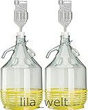 Unbekannt 2 x Set 5L Bügelflasche + Stopfen + Gärröhrchen Weinballon Gärballon Glasflasche Bügelverschluß Gärbehälter