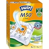 Swirl M 50 MicroPor Plus Staubsaugerbeutel für Miele Staubsauger | Anti-Allergen-Filter | Dauerhaft hohe Saugleistung | 4 Stück inkl. Filter