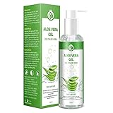 Aloe Vera Gel 100% Pure - für Gesicht Haare Körper - Natürliche, beruhigende und pflegende Feuchtigkeitscreme After Sun - Ideal Naturkosmetik für trockene, strapazierte Haut & Sonnenbrand - 250ml