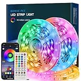 LED Strip 10m, Bonve Pet RGB LED Streifen, Farbwechsel LED Lichterkette mit Fernbedienung, App-steuerung, Musikmodus, Timer-Einstellung, LED Band für Haus Schlafzimmer TV KücheDeko