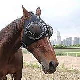 Pferdefliegenmaske, Fliegenmaske mit Ohren, Pferdeaugenmaske, staubdichte Fliegenmasken, Extra Comfort Horse Fly Mask Grip Soft Mesh Pferde Fliegenmaske mit Ohren, Pferdegeschwindigkeit zu erhöhen