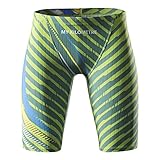 MY KILOMETRE Herren Jammers Badeanzug Feste Schwimmen Jammer Lang Badehose für Herren Grün-L