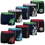 L&K 10er Pack Herren Boxershorts Men Retroshorts mit tollem Muster Sommer 2022 Baumwolle L 1102